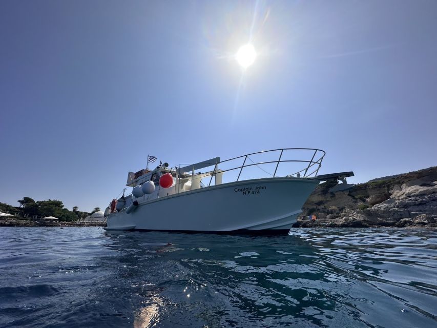 Rhodes: Private Sunset Cruise with Swimming & Snorkeling - Oasis Bay adds variety to the three-stop route