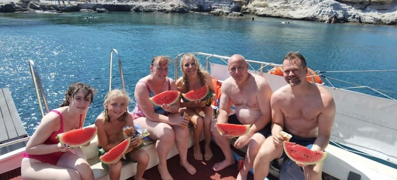 Rhodes: Private Sunset Cruise with Swimming & Snorkeling - Antony Quinn Bay and Ladiko Bay on the premium trip
