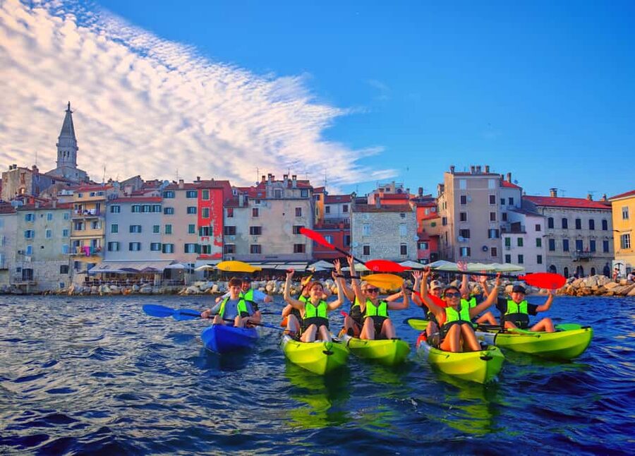 Rovinj-Amazing kayak tour &snorkeling &free drink &photos - Paddling along Rovinj’s rocky coast