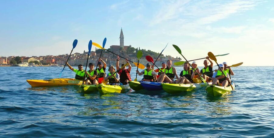 Rovinj-Amazing kayak tour &snorkeling &free drink &photos - The first minutes: safety, paddling, and getting comfortable