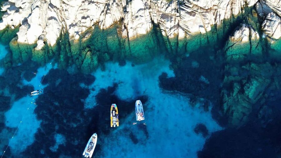 Rubber dinghy tour and snorkeling in Caprera - First swim at Testa del Polpo on La Maddalena