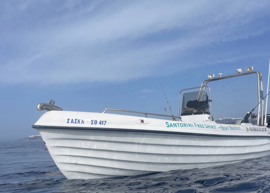 Santorini: License-Free Boat Rental with Snorkeling Gear - Swimming near Santorini’s hot springs
