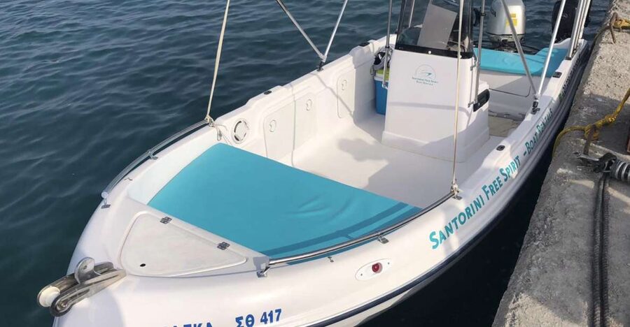 Santorini: License-Free Boat Rental with Snorkeling Gear - Snorkeling along the volcanic coast