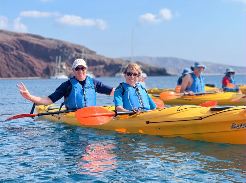 Santorini: Sea Caves Kayak Trip with Snorkeling and Picnic - What the $159 price includes