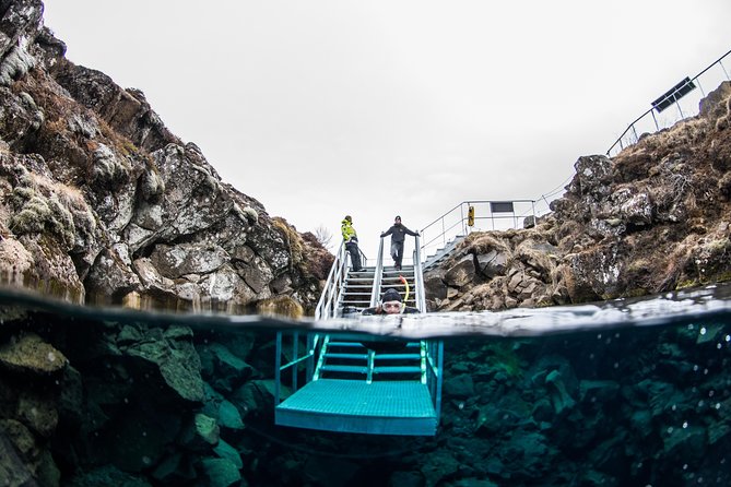 Silfra: Snorkeling Between Tectonic Plates Pick Up from Reykjavik - Entering the water at Silfra