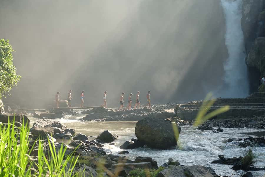 Ubud: Tegenungan Waterfall, Snorkeling, and Canyoning Tour - Tegenungan Waterfall: pretty, popular, and stair-heavy