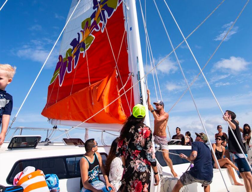 Waikoloa Catamaran Snorkel & Sail Adventure with Lunch - Getting ready for the water